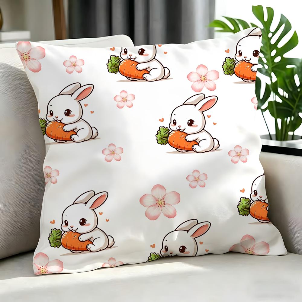 cute Sleeping Bunnies Pillow Cushion Cover Cushion Cover Set Pcs x x x Pillowcase Decorative Sofa Home Decor