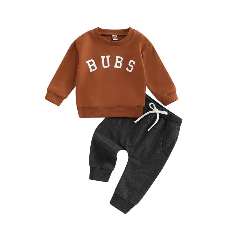 Autumn Baby Boys Clothes Sets Letter Print Long Sleeve Casual Sweatshirt+Pants 2pcs Toddler Clothes Sports Suit New
