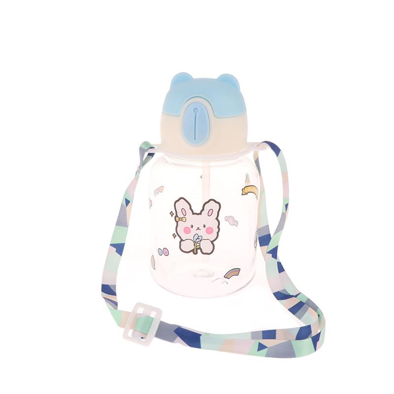 1 Piece 600Ml High-Value Fall-Proof Straw Cup Kawaii Summer Children'S Water Cup Boys And Girls Go To School Baby Kettle