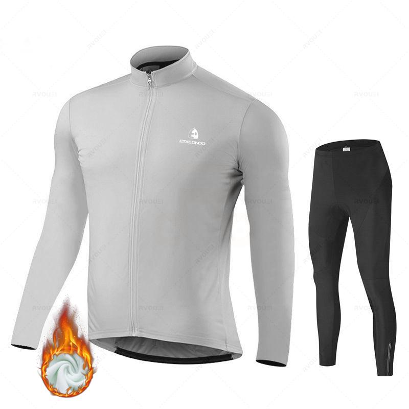 New Winter Thermal Fleece Cycling Jersey Set Sports Team Bike Suit Mountian Bicycle Clothing Ropa Ciclismo Invierno Hombre