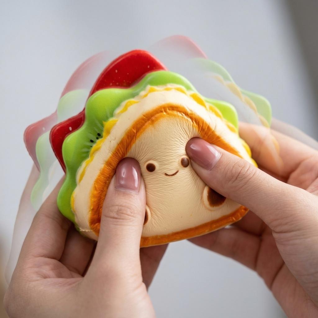 Cartoon Sandwich Shaped Toy Slow Rising Stress Relief Squeeze Toy for Kids and Adults Gift Decoration