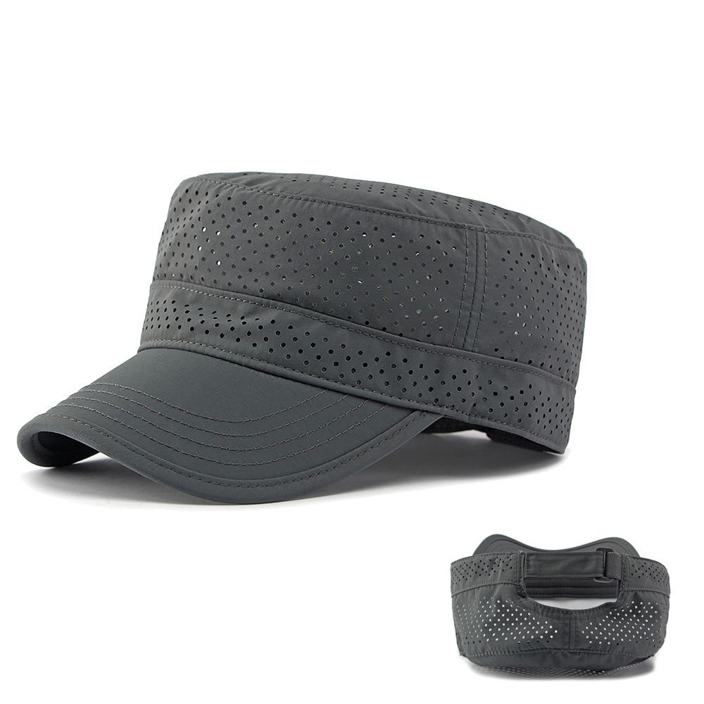 Summer Hat Men's Flat Top Hat Outdoor Mountaineering Cap Mesh Breathable Cap