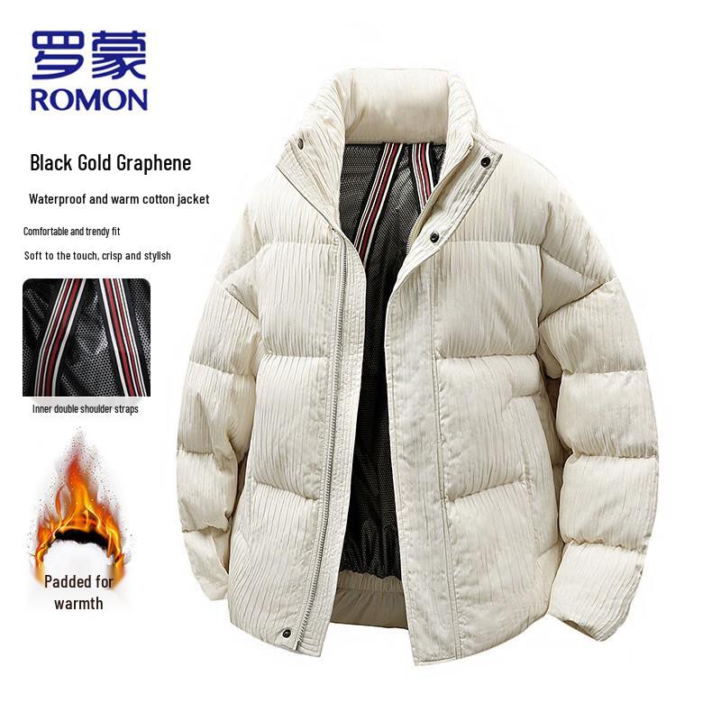 

ROMON Men s Thickened Graphene Padded Stand Collar Puffer Jacket L