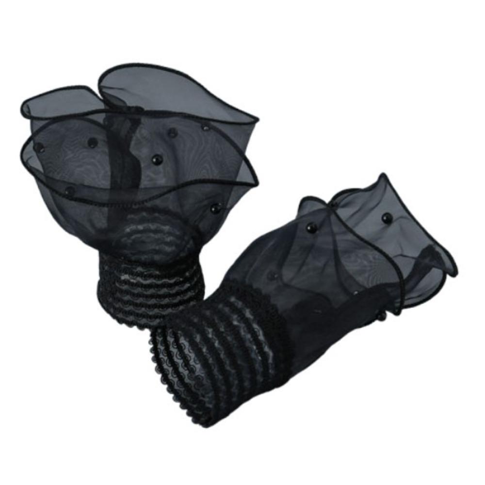 Detachable Elastic Sleeve Cuffs Double Layer Horn Cuffs Decoration  Clothing Accessory