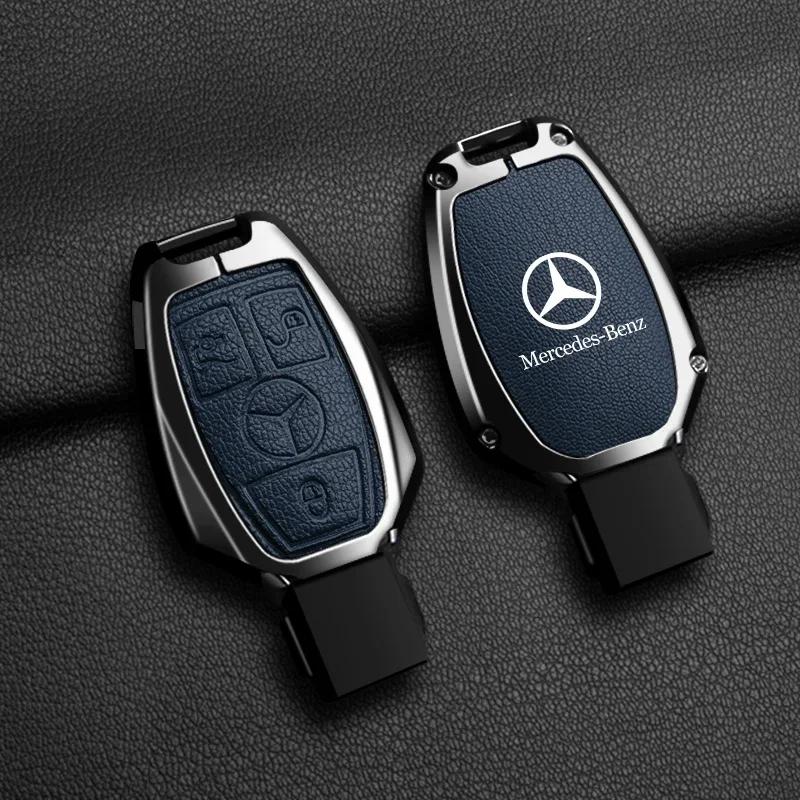 C200 E300 2026 Heiße Leder Auto Schlüsselanhänger Hülle Halter Schutz für Mercedes Benz A B C E Klasse GLS GLA GLK GLC CLS CLA AMG W204
