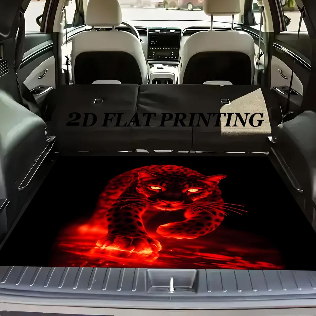1 Stück Rote Panther Kofferraummatte mit Anti-Rutsch Ladeflächenschutz Wasserdichter Heckstauraumschutz Fußmatte für SUV Limousine