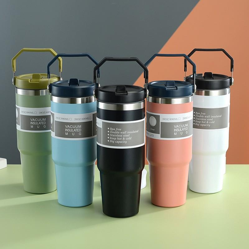 30oz Portable Portable Car Cup 304 Stainless Steel Thermos Cup Cold Protection Bingba Cup Water Cup