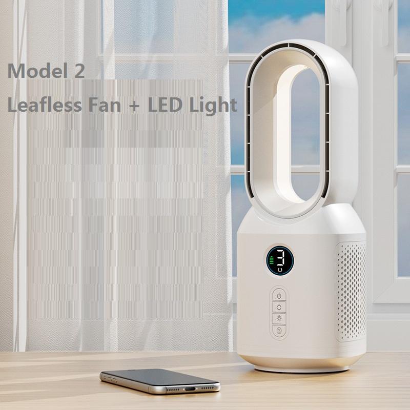 

Беспроводной вентилятор 3 в 1 со светодиодной подсветкой, настольные вентиляторы для зарядки через USB, небольшой воздушный охладитель, электрическая подставка для вентилятора, безлопастной вентилятор Light+fan