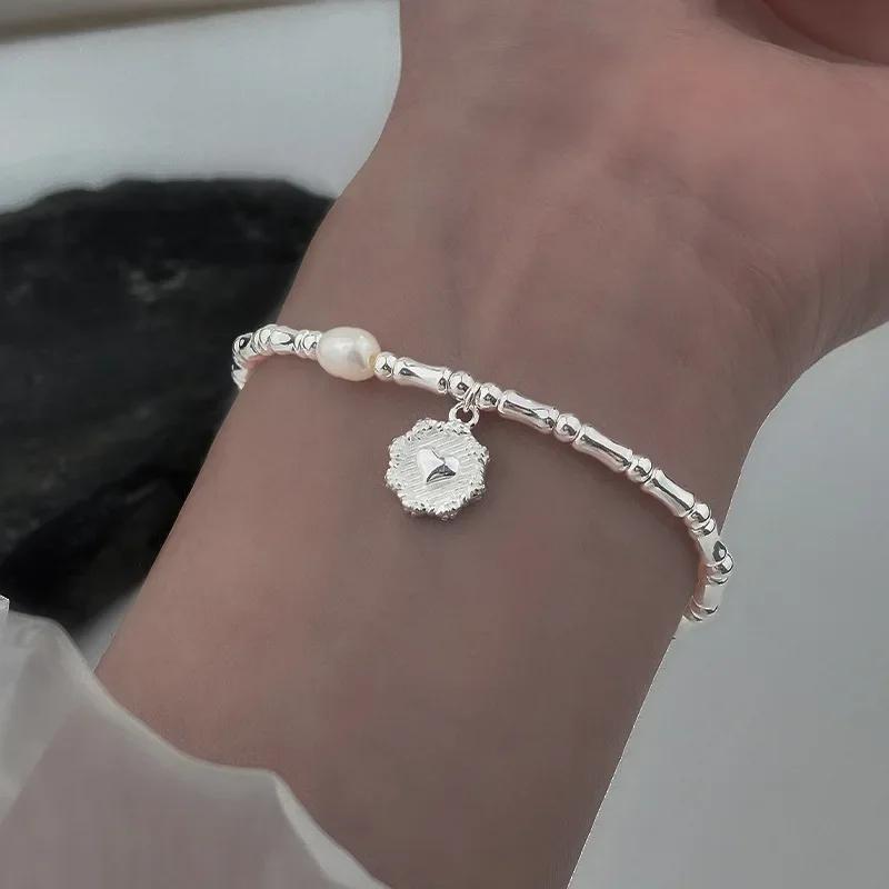 925 Silber Armband Teilweise Perlen Knoten Armbänder für Damen Mode Luxus Design Perlen Charm Armband Party Schmuck