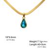 Colored Crystal Teardrop Pendant Women Necklace Snake Chain Fashion Choker Jewelry Gift