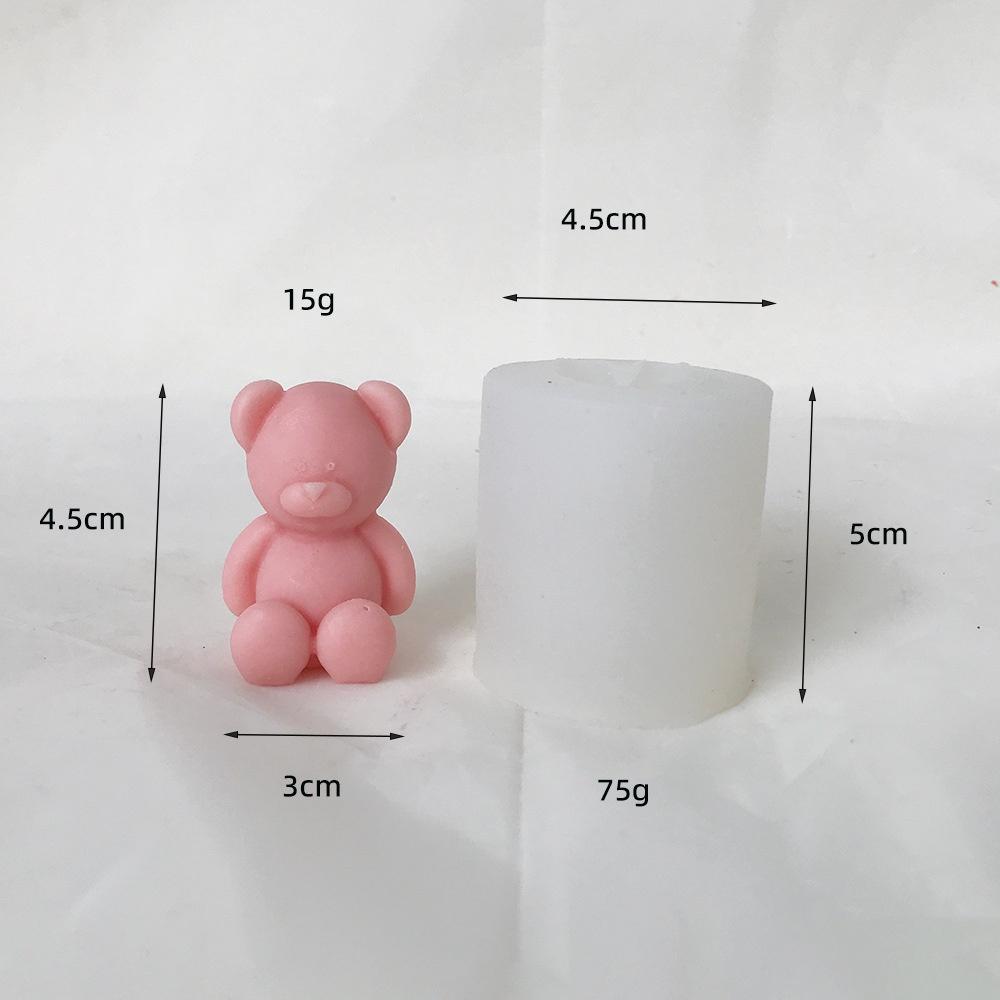 

3D Cute Cartoon Bear Silicone Candle Mold Diy Handmade Soap Plaster Ice Cube Baking Mould Birthday Party Wedding Gift Making Kit