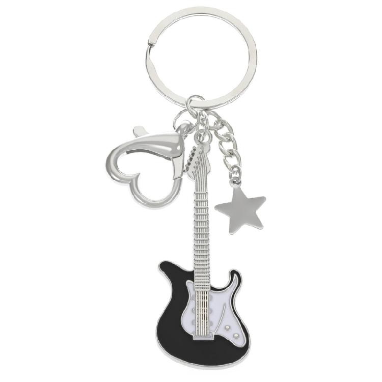 Guitar Keychain Musical Instrument Keyring Creative Star Charm Fashion Y2k Gift