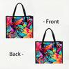 Colorful Floral Print Casual Tote Bag Portable Daily Use Lightweight Reusable Fashion Carryall Handbag