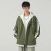 Jacket Men's Spring and Autumn New Trend Workwear Men's Hooded Versatile Fake Two Men's Teen Jacket