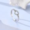 Original 925 Silver Ring Sparking Bear Bow Wing Rose Open Rings for Women Girls Jewelry Birthday Anniversary Engagement Gifts