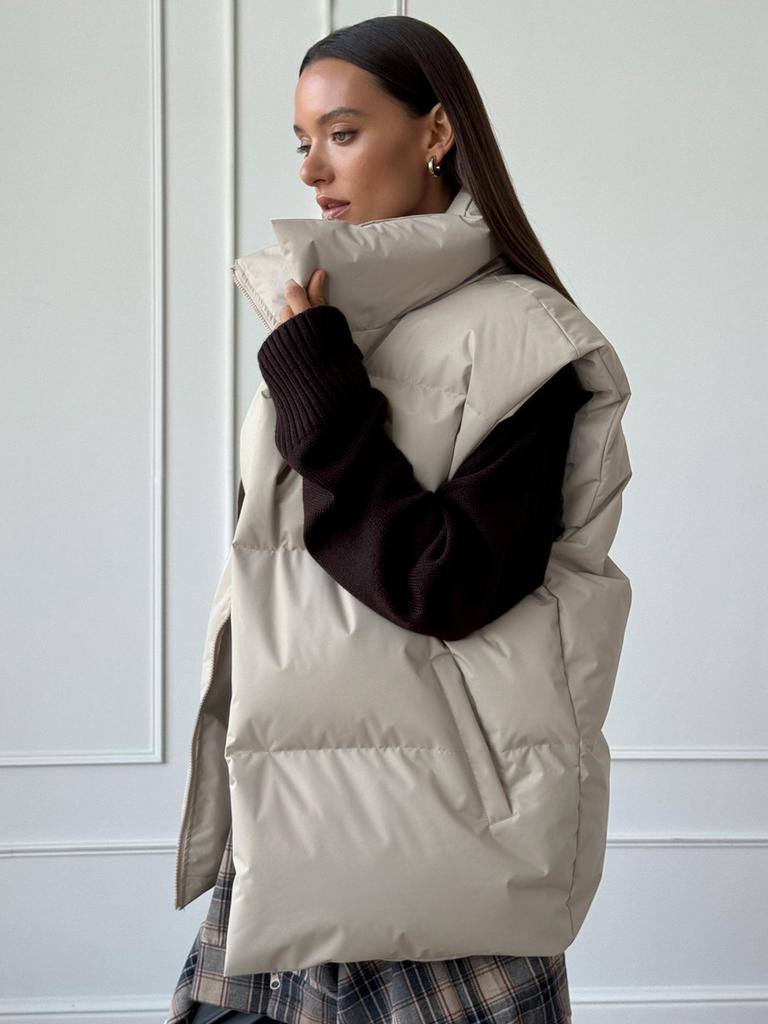 Women Autumn Winter Vests Stand Collar Loose Warm Vest Cotton-padded Coat Casual Women's Jackets Outerwears