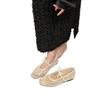 Mary Jane Shoes 2025 Single Shoes Women's Shoes Mesh Fairy Shallow Mouth Inner Height Increase Spring Breathable Bow New