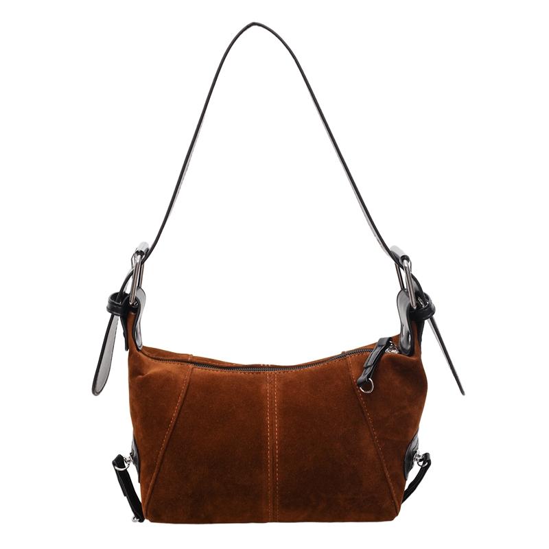 2026 Autumn Winter New Faux Suede ZIPPER Shoulder Bags High Capacity Solid Color Versatile The Single Design Women's Handbags