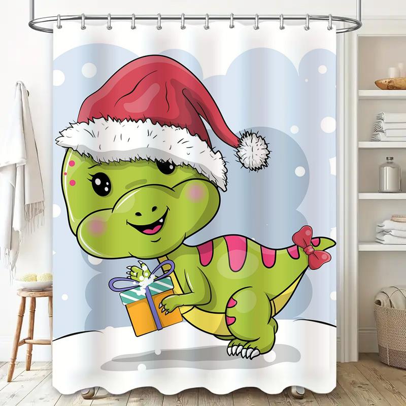 Tu Cute Dinosaur Shower Curtainkids Bathroom Decorcartoon Animal Patternwashable Fabricfunny Teenager Giftnursery Room Decorwhim