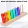 Wooden Rainbow Ring Toss Game Preschool Learning Color Matching Stacking Challenge Game Toddlers Educational Color Sorting Sequencing Toy
