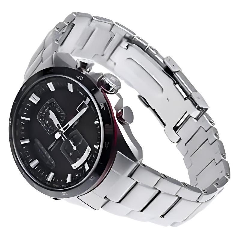 Casio EDIFICE 100 meters waterproof quartz movement stainless steel strap Japanese and Korean watch 43.1 men's watch black dial EQW-A1110DB-1A