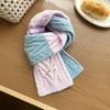 Korean version contains solid color versatile scarf color matching high-end knitted student warm scarf winter scarf