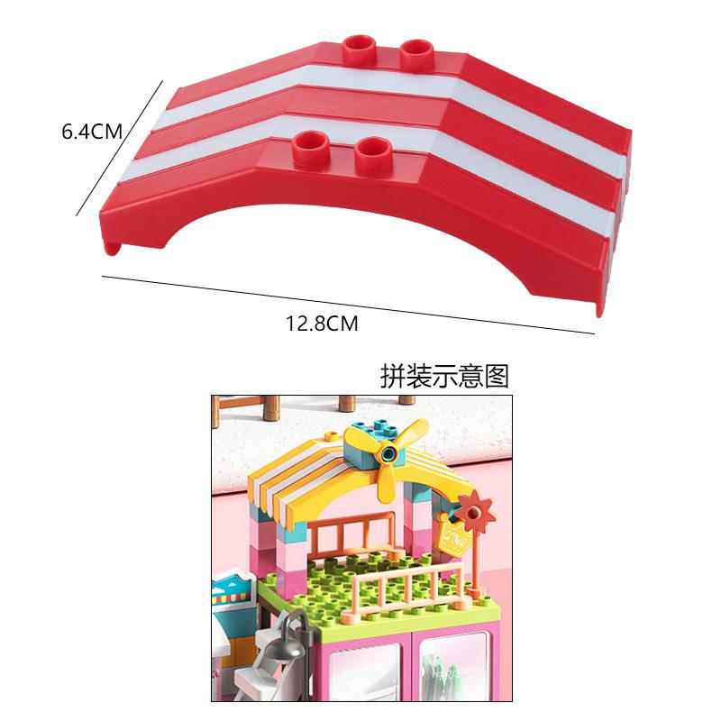 Big Particles Building Blocks Castle Scene Accessories Houses Roof Wall Compatible Large Bricks Educational Toys For Kids Gifts