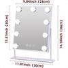 VANITII Vanity Mirror with Lights Hollywood Lighted Makeup Mirror with 9 Dimmable Bulbs Smart Touch Control 3 Colors Light for