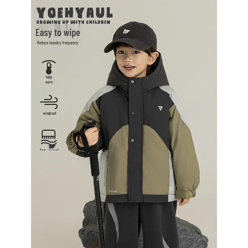 YouYou Boy's Winter Color Block Padded Jacket