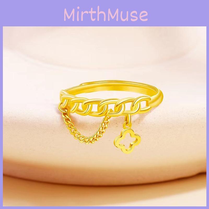 Four Chic Leaf Clover Ring For Women Adjustable Copper Plated Accessory Fashion