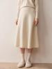 2025 Autumn/Winter Women's High-Waisted Cashmere Thick Knit Skirt with Elastic Waist