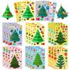 6 Sheets Christmas Tree Stickers Make A Christmas Tree Sticker Sheets for Kids DIY Handcrafts Kids Christmas Party Game Gifts
