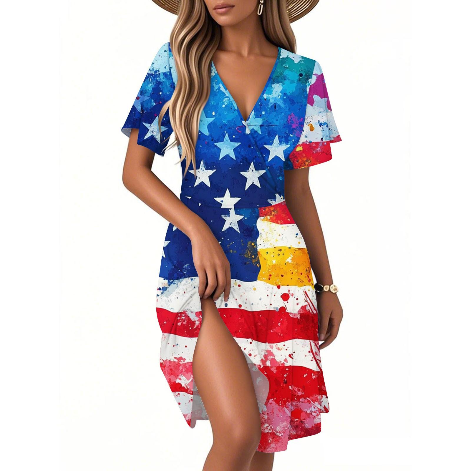 

Женское повседневное модное платье с винтажным цветочным принтом и коротким рукавом и V-образным вырезом XXL