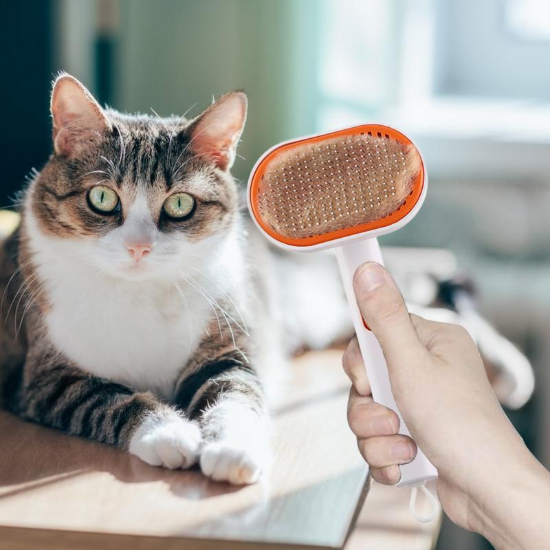

Cat Grooming Brush Self Cleaning Slicker Comb For Indoor Cats Shedding Pet Grooming Brush For Cats And Dogs Cat Brushes For синий