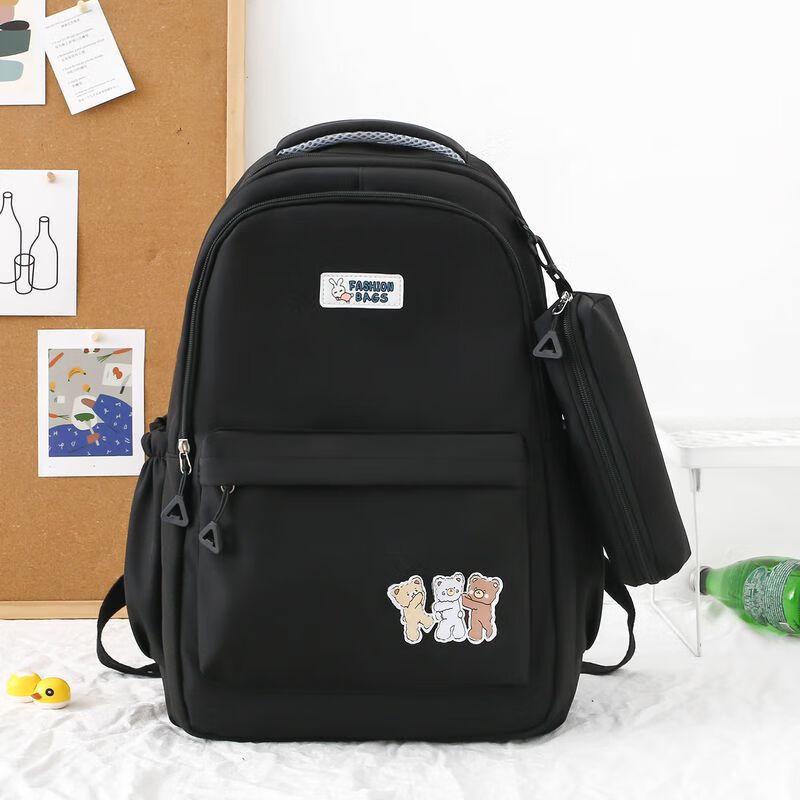 Ye Hanwei Girls Solid Color Large Capacity Backpack One Size