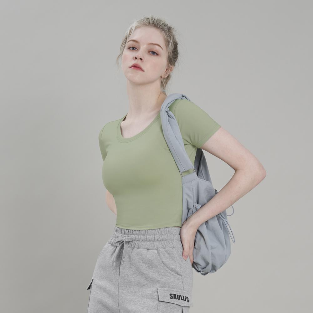Sculp Pig [Swt24033-05] Zero All Day Crop T-Shirt Olive Green Olive Green/S