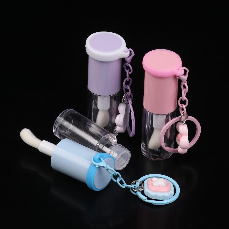Lip Glaze Bottle With Keychain Big Wand Empty Lipstick Gloss Tube Refillable Liquid Container Bottle Lip Gloss Sample Bottle