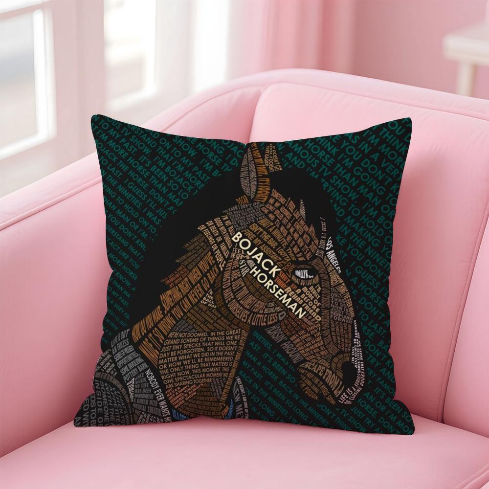 Забавная наволочка B-BoJack Horseman Удобная двусторонняя наволочка Идеально для автомобиля, дивана, спальни и не только 12x12Inch