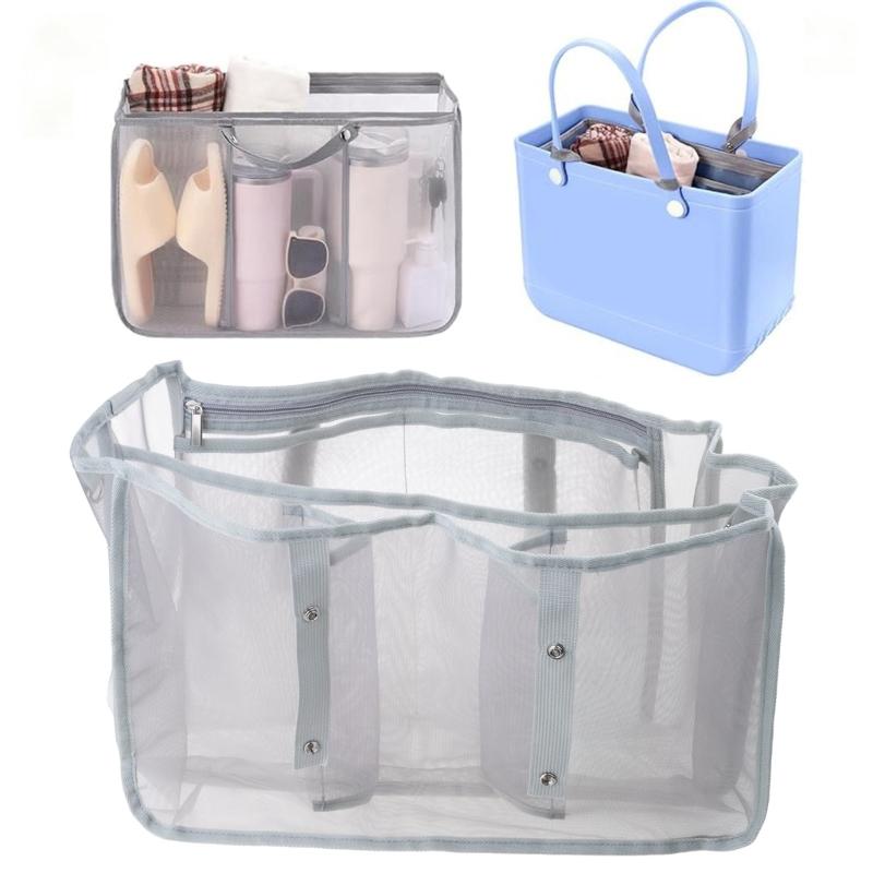 Beach Bag Organizer for Beach Bag Accessories Inserts Beach Toted Bags Insert for Organizing Mesh Insert Divider Pouch