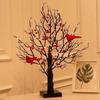 LED Red Bird & Berry Christmas Decoration Lights for Indoor Ambiance