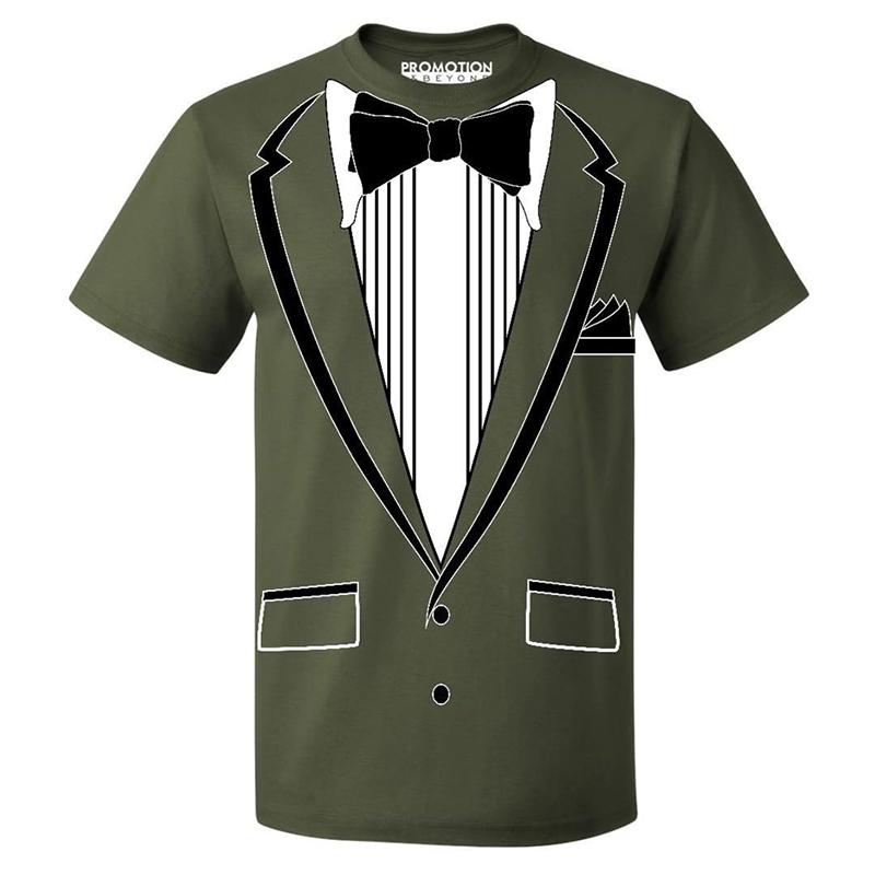 Tailcoat Printing T Shirt Men Street Funny Cosplay Short Sleeve T Shirts Fake Tie Captain Clothes Fashion Trend Top