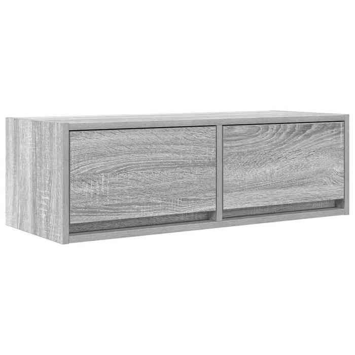 VidaXL Meuble TV sonoma gris 80x31x25,5 cm bois d'ingénierie, banc TV, meuble hifi, centre de divertissement, buffet TV, 861518