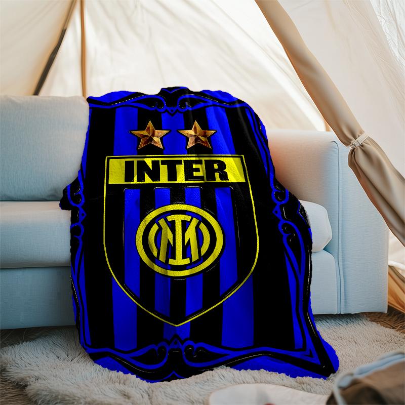 FC Inter Milan Logo Printed Throw Blanket—soft,warm;versatile Blanket for All Seasons—perfect As &air-conditioning Throw,nap Blanket