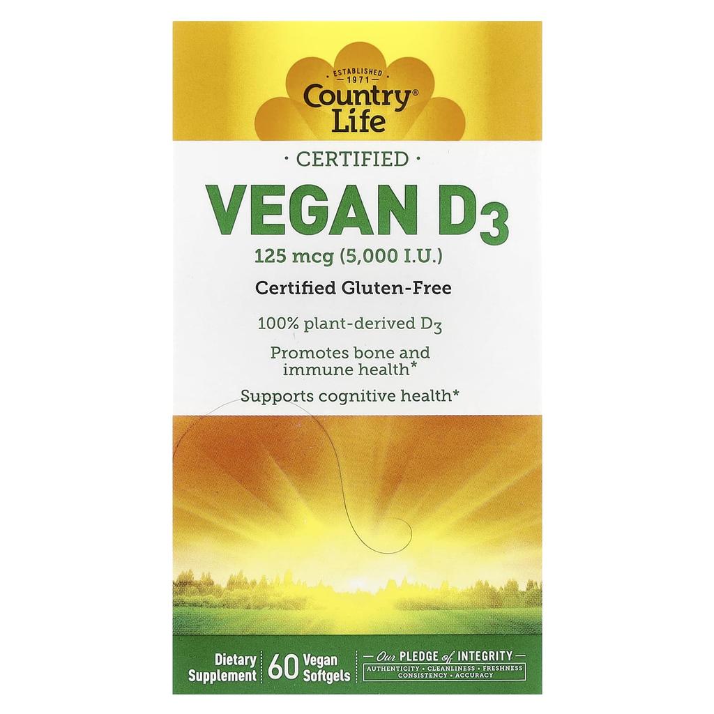 Vegan Certified D3, 125Mcg (5,000Iu), 60 Vegan Softgels