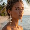 Bohemia Style Conch Shell Drop Earrings Handmade Long Tassel Earrings  Women