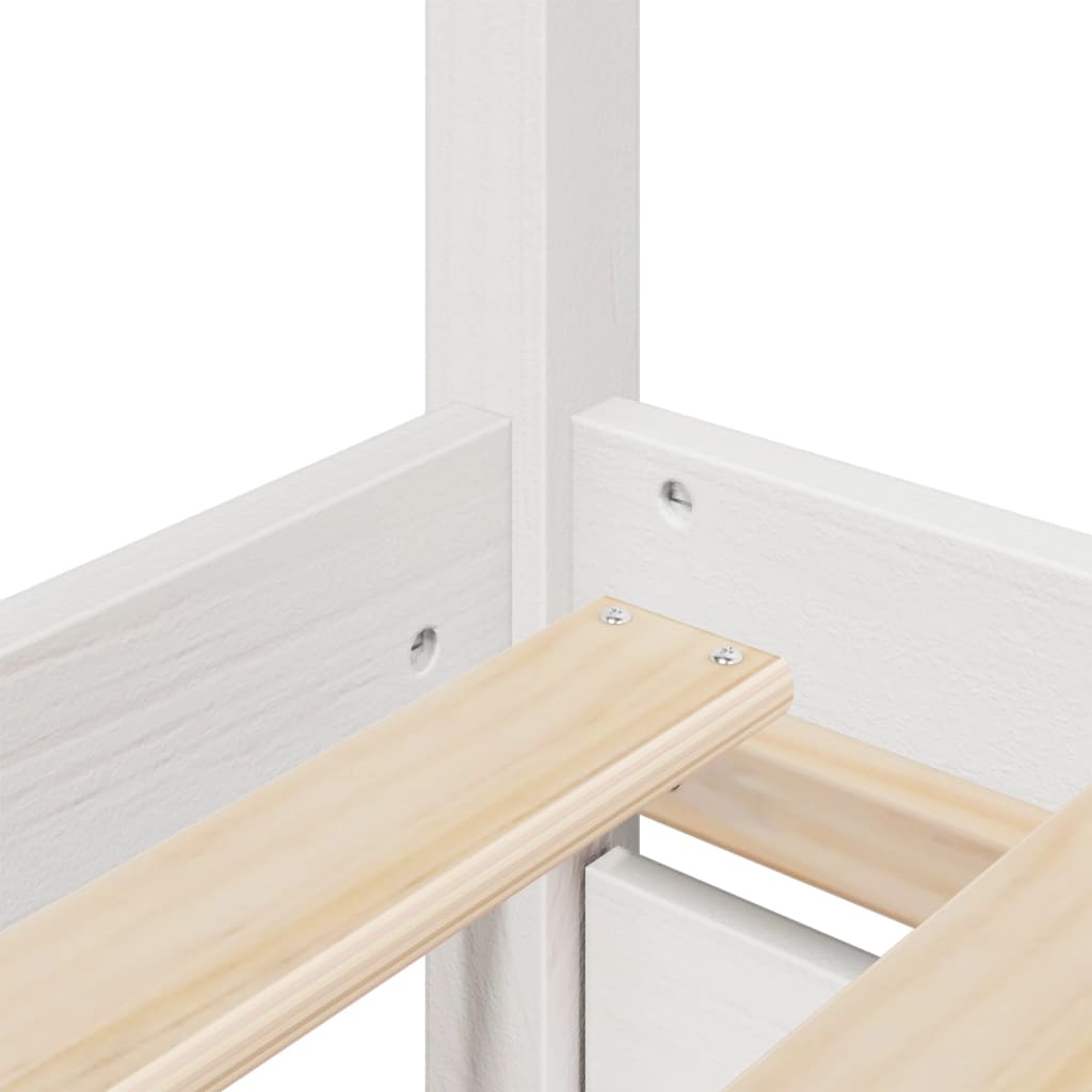Vidaxl Bed Frame Without Mattress, White, 180X200 Cm, Solid Pine Wood
