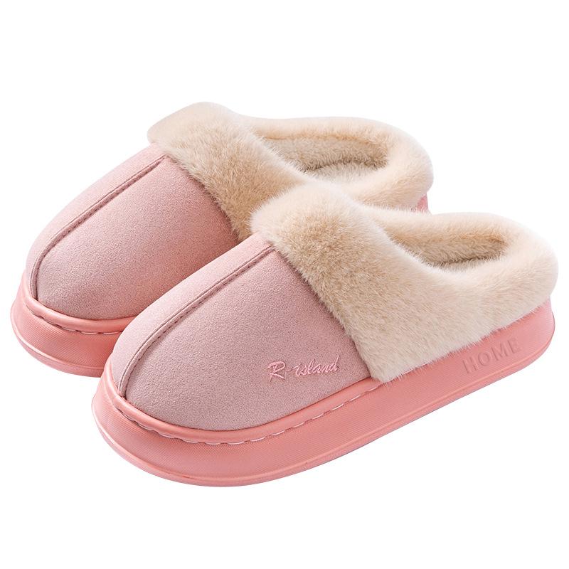 Nowe pluszowe bawełniane kapcie: Damskie Jesienno-Zimowe Domowe Antypoślizgowe Kapcie z Futra - Przytulne i Ciepłe dla Mężczyzn i Par.