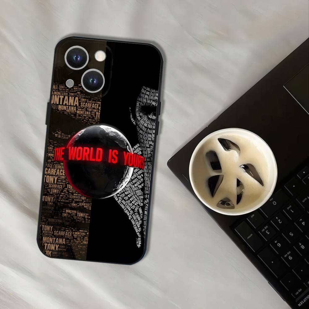 Tony M-Montana of S-Scarface Phone Case For iPhone 16,15,14,13,12,11,Pro,XS,Max,XR,Plus,E,SE4,Mini Black Soft Cover