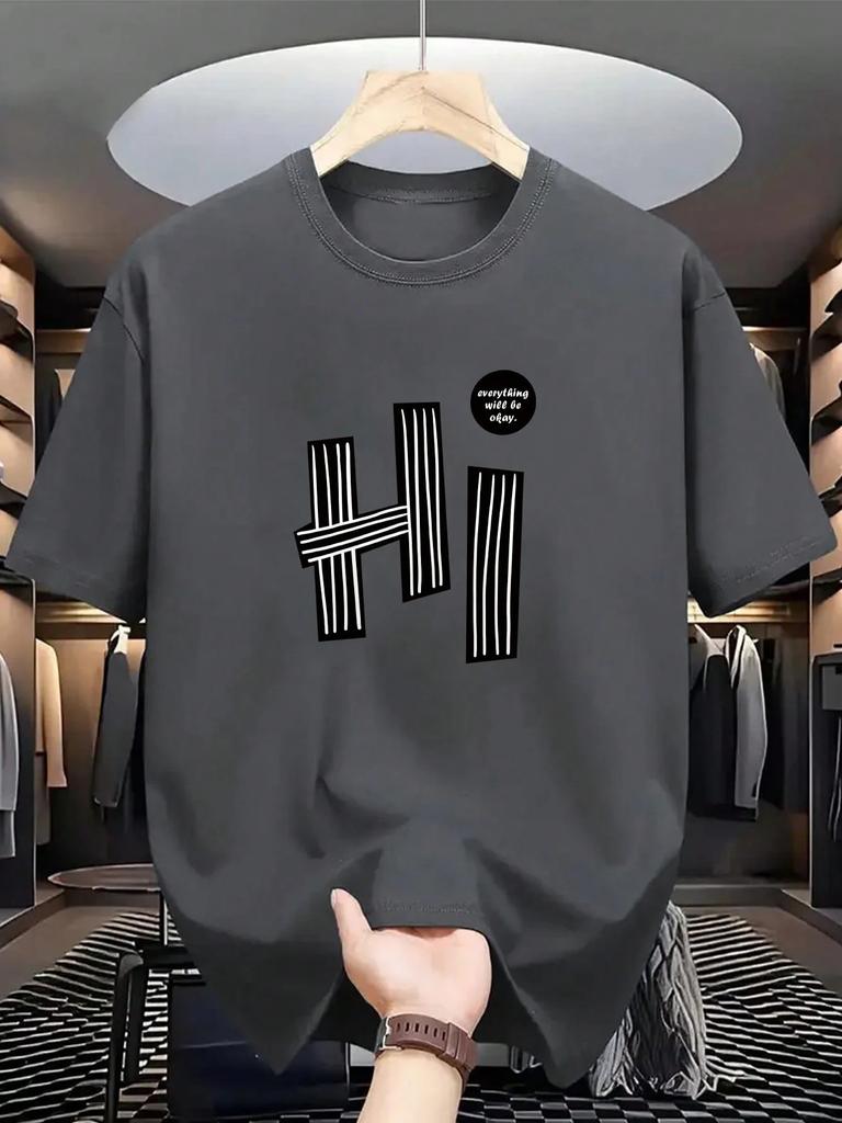 2026 Summer New Style Unisexs Pure Cotton Tshirt with Simple Letter Pattern Print Street Casual Fashion Comfortable and Soft