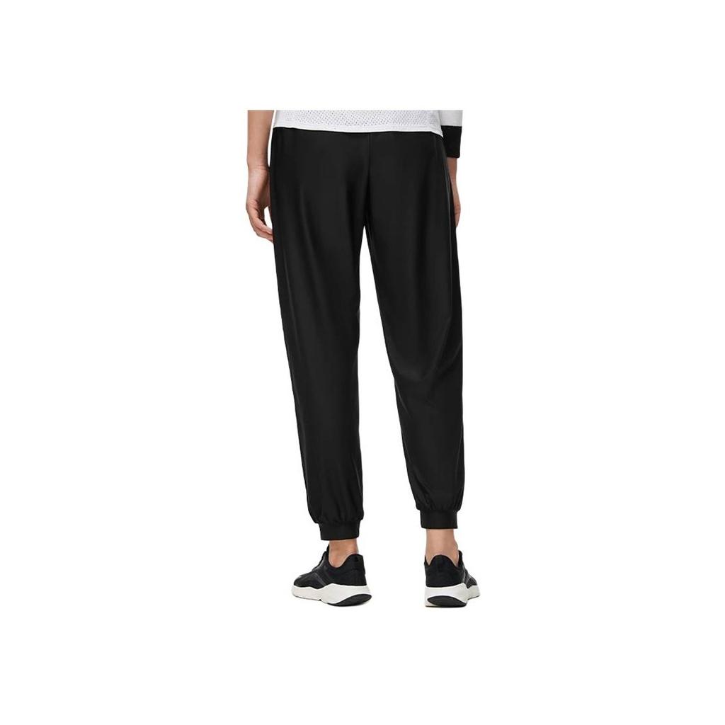 Li Ning Fitness Series Solid Color Reflective Loose Knit Sports Pants Women Pants Black AKYT080-2